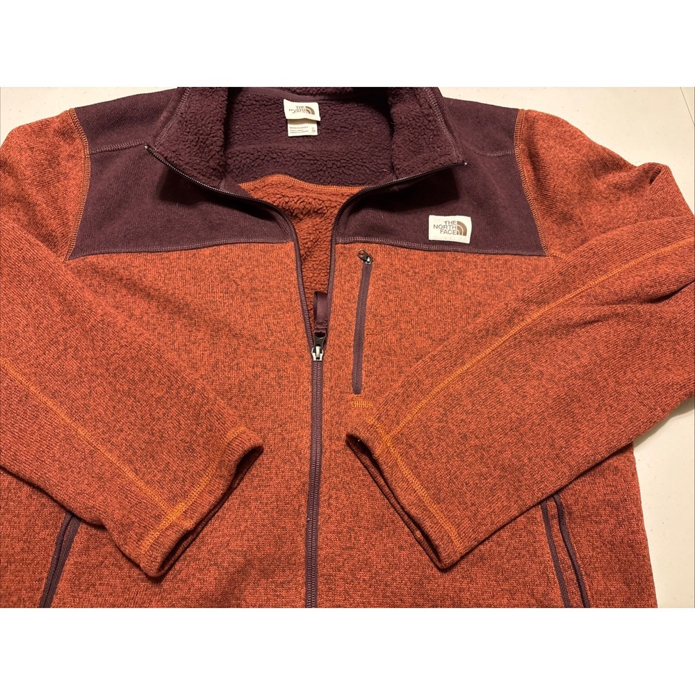 The North Face Men's Gordon Lyons Rust/Burgundy Full Zip Fleece Jacket Size XL